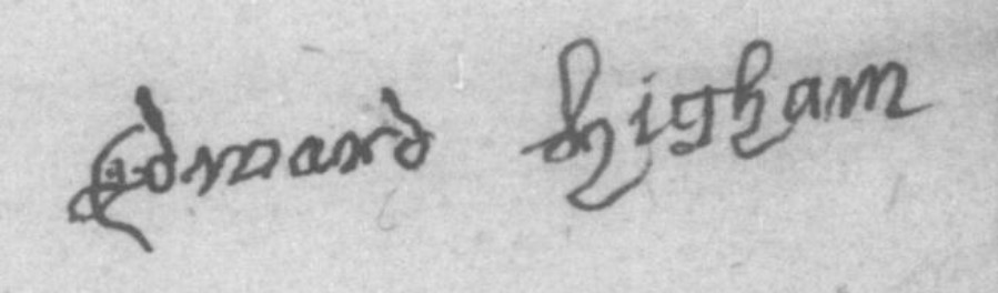 Edward Higham signature 1663